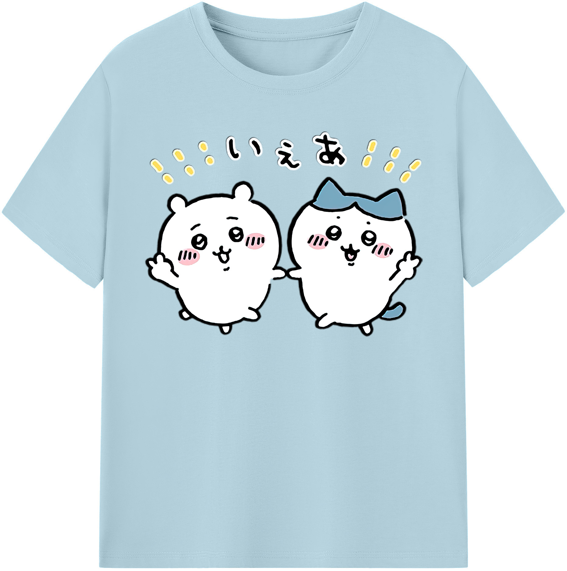 （画像用） ちいかわ ハチワレ Chii-kawa hachiware 綿100％半袖Tシャツ（フロントプリント）